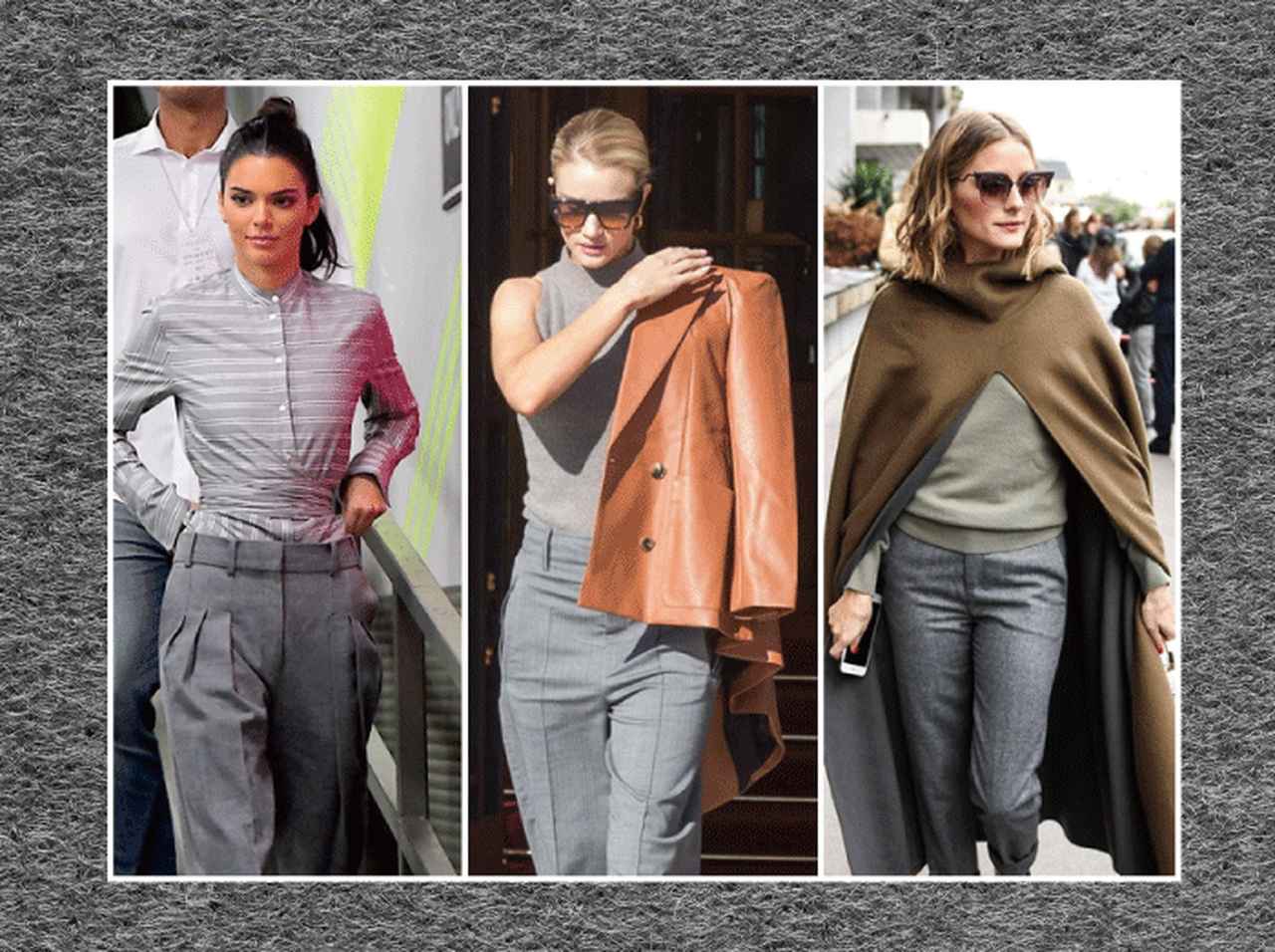 シンプルなグレーパンツでつくる秋の洗練大人ルック！