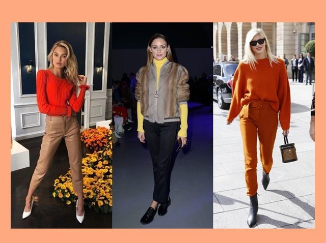 着こなしを鮮やかに彩る「カラーニット」、海外セレブのお手本コーデ