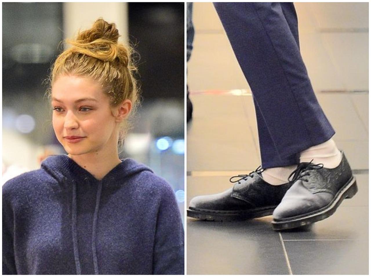 ジジ・ハディッドに学ぶ、ニット＋パンツを格上げするソックスちら見せテク！