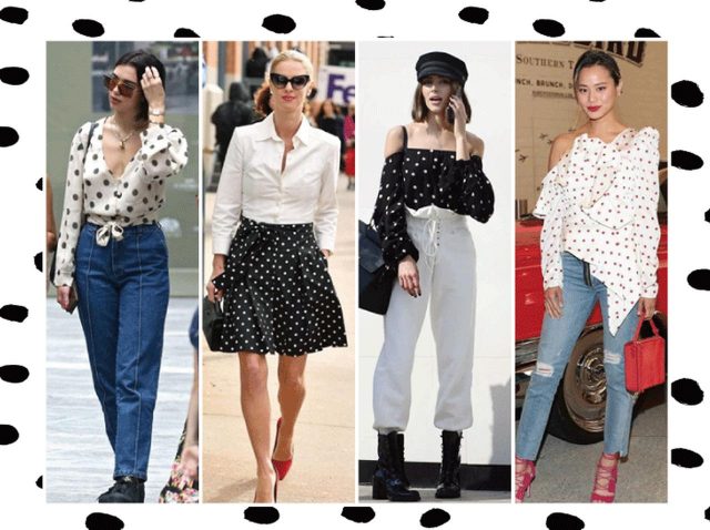 秋のドットプリントコーデ！セレブSNAPがお手本♡