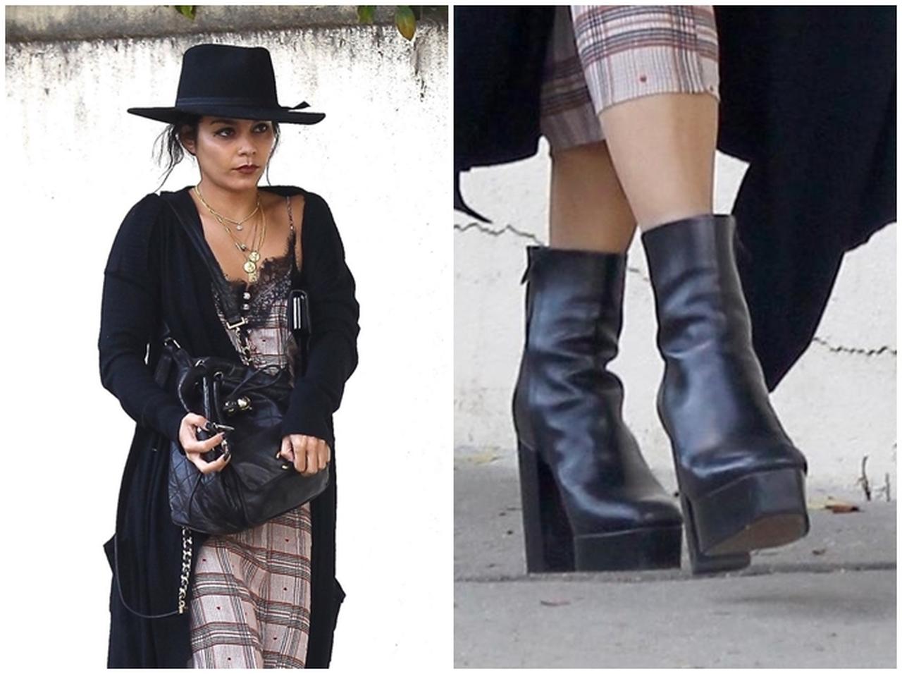 ロングカーデとショートブーツの最強コンビ!ヴァネッサ・ハジェンズがお手本