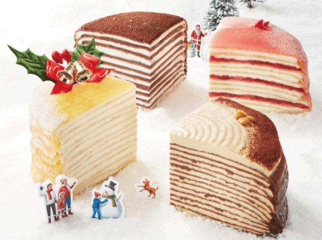 ドトールコーヒー、自慢のミルクレープを1/4ずつ4種類の味