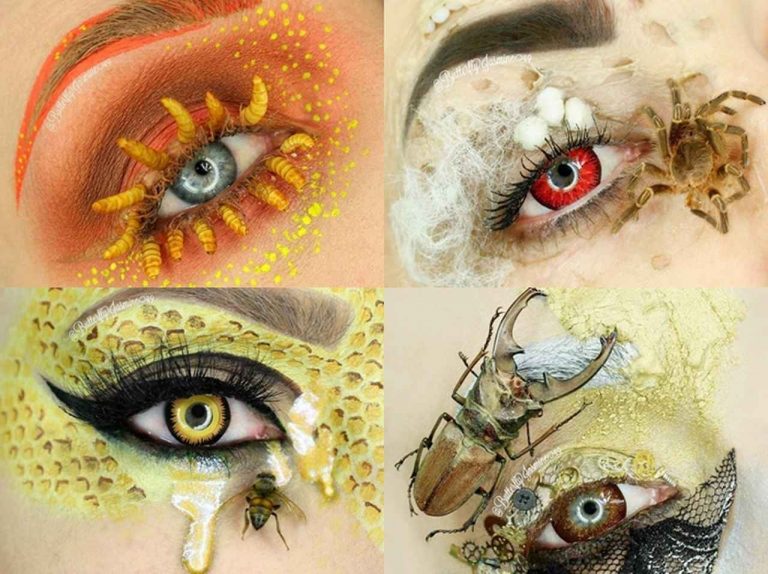 狂気の沙汰?それともアート?本物の「虫の死骸」を使ったメイクが閲覧注意