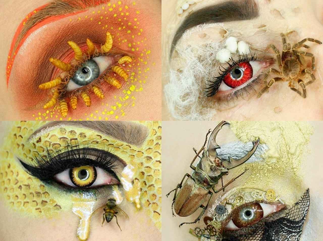 狂気の沙汰？それともアート？本物の「虫の死骸」を使ったメイクが閲覧注意