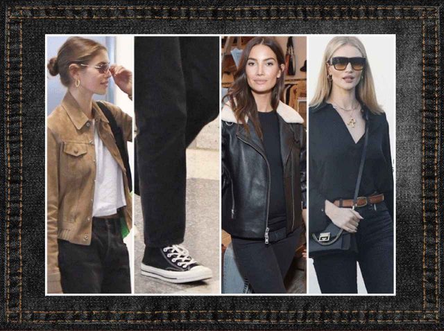 ブラックデニムで洗練ルックに！セレブがお手本