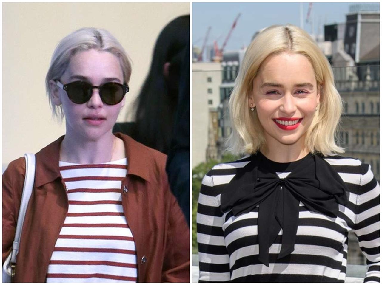 エミリア・クラークの「ワザあり」ボーダートップスコーデ