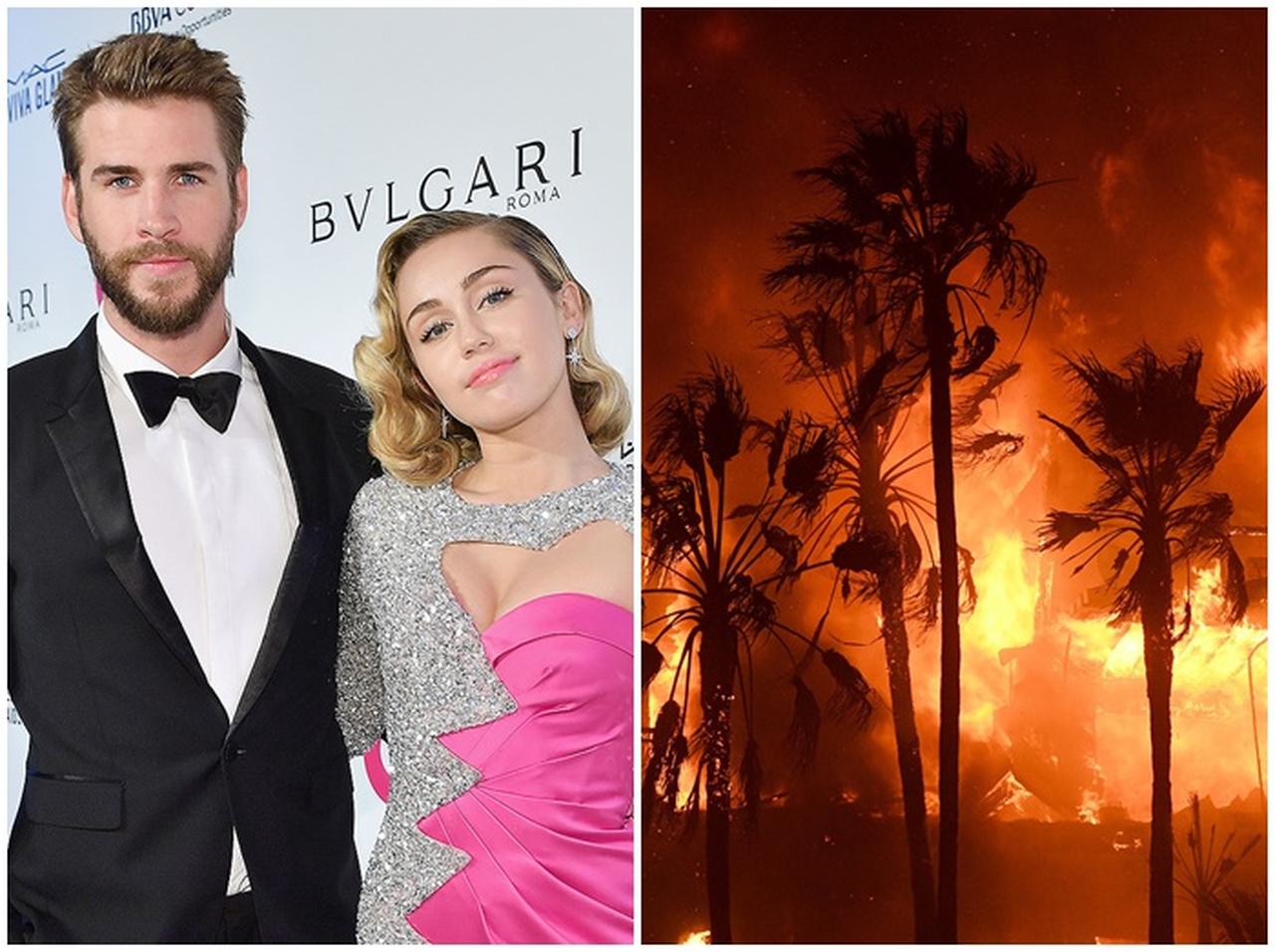 マイリー・サイラス&リアム・ヘムズワース、山火事で家が焼失
