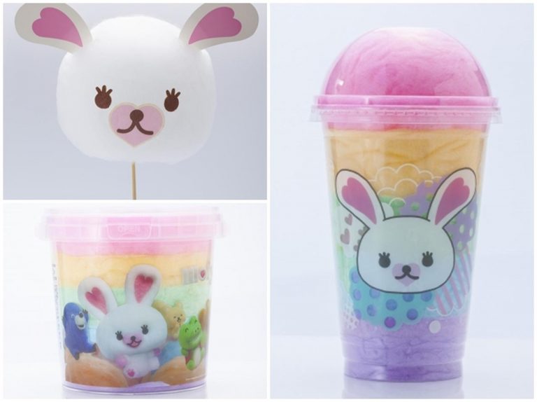 原宿のカラフルわたあめ店が「うさぎのモフィ」とコラボ