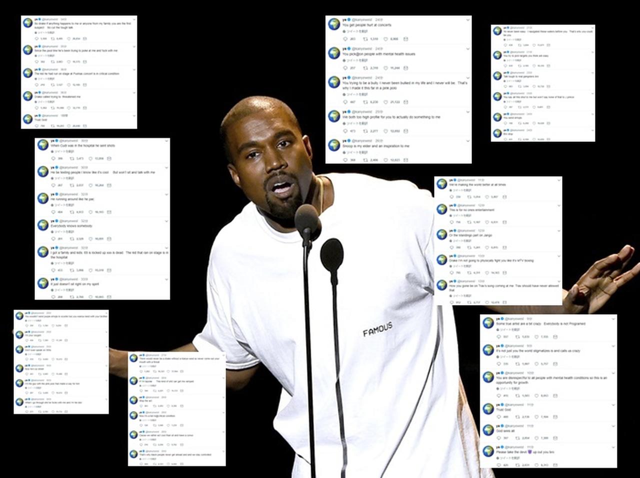 カニエ・ウェスト、1時間に70件以上つぶやく「異常行動」で世界トレンド入り【第2ステージ】