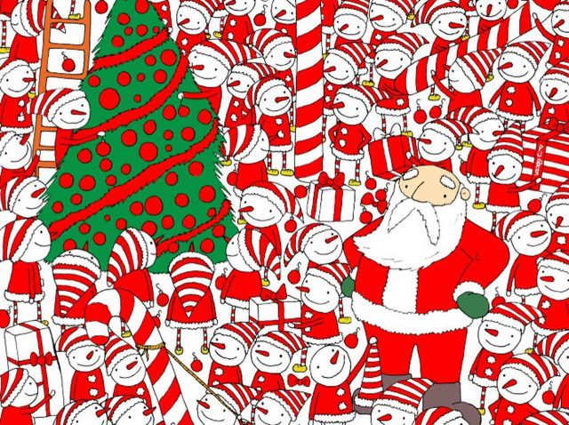 さて問題です！ サンタクロースの「帽子」はどこでしょう？