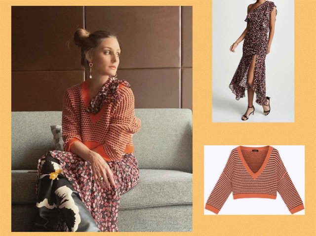 オリヴィア・パレルモのニット+ワンピの重ね着テクに注目