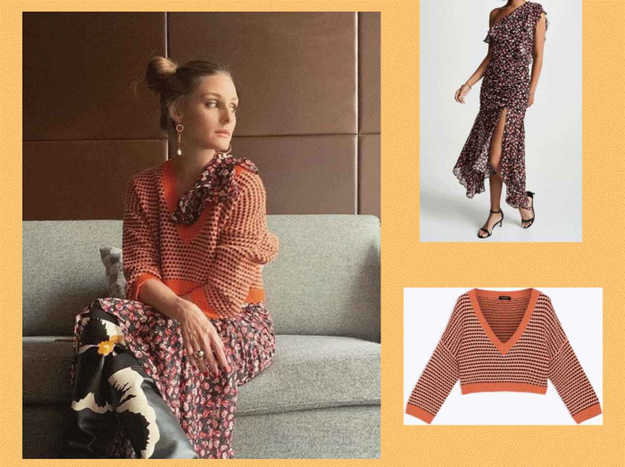 オリヴィア・パレルモのニット+ワンピの重ね着テクに注目