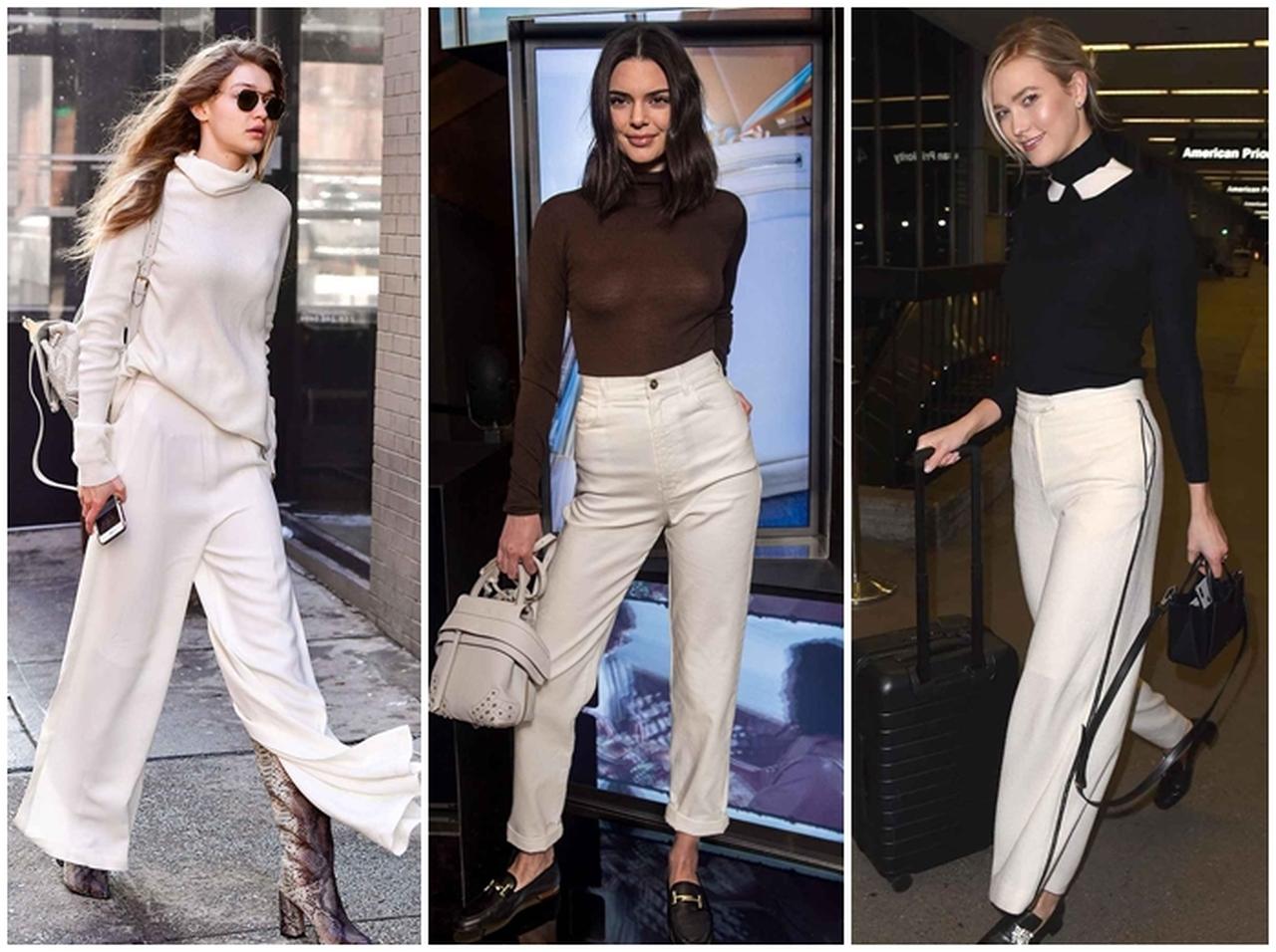 冬こそ映える白パンツの洗練コーデ!