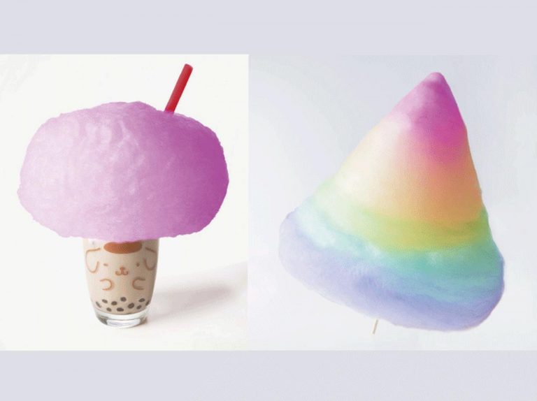 ポムポムプリンカフェで直径45cmカラフル綿あめ!