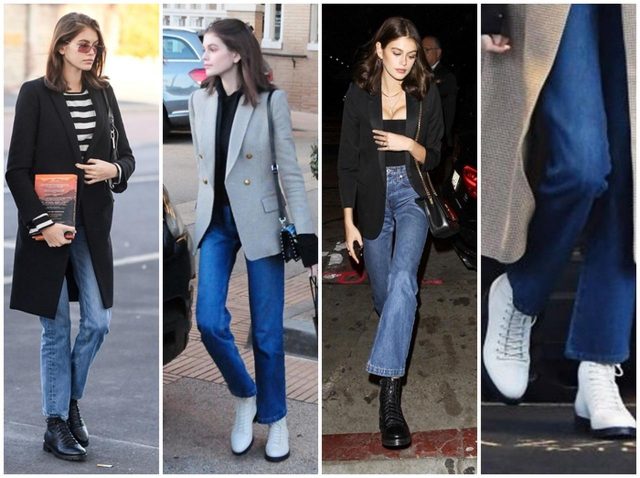 ジミー チュウのブーツを人気モデル、カイア・ガーバーがデニムに合わせて連日愛用！