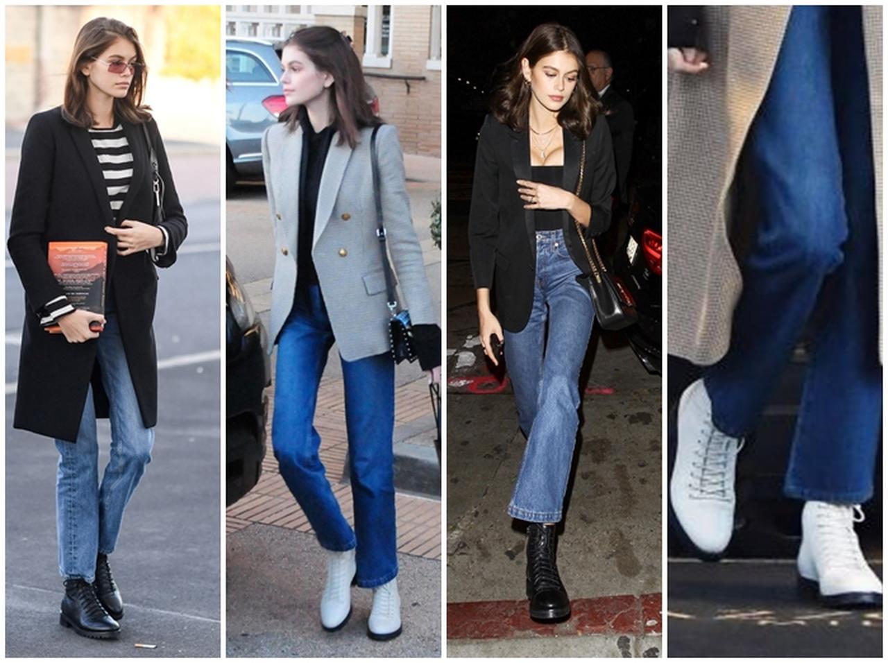 ジミー チュウのブーツを人気モデル、カイア・ガーバーがデニムに合わせて連日愛用！