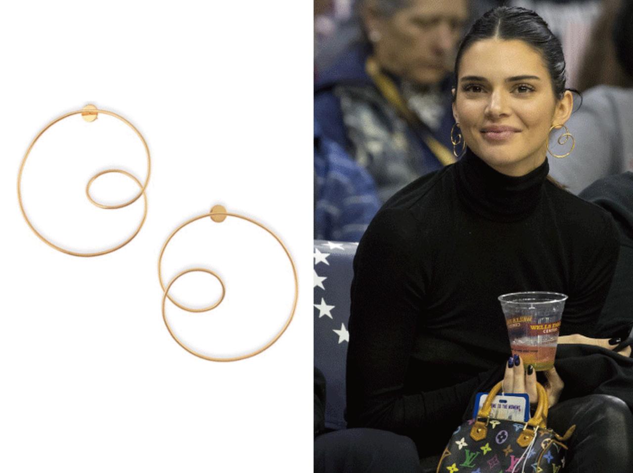 ケンダル・ジェンナーのツイストフープ・ピアスがおしゃれ