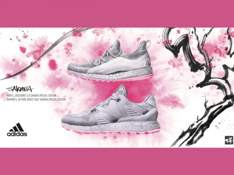 アディダスゴルフ、日本の桜をモチーフにしたアジア限定の限定シューズ発売