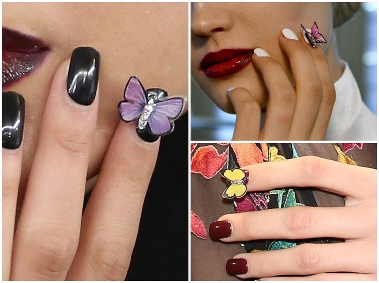 飛んできた蝶が指にとまった?3Dネイルがかわいい
