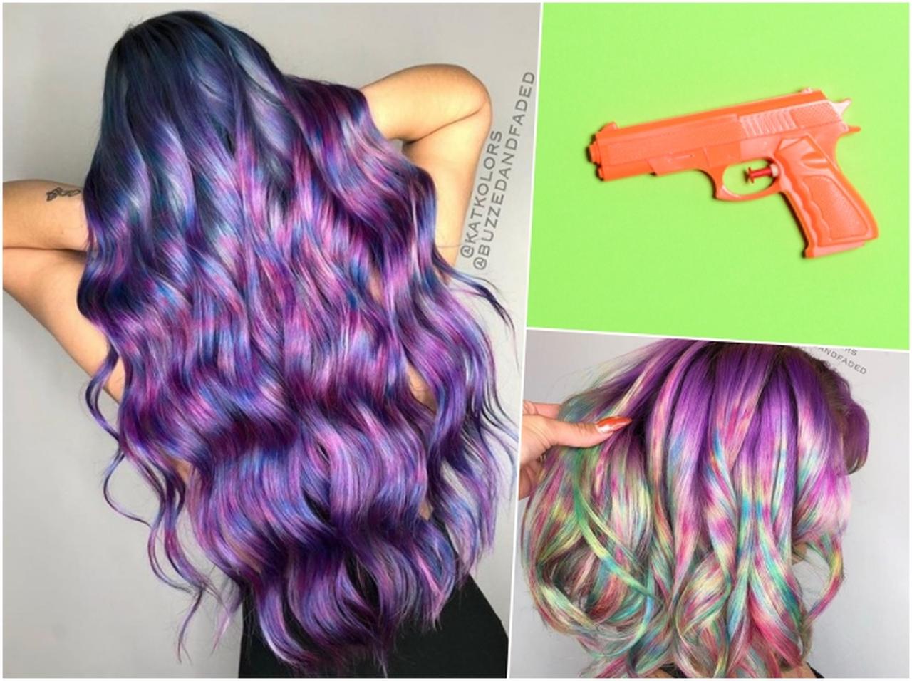 どう仕上がるかはお楽しみ!「水鉄砲ヘアカラー」が幻想的で美しい