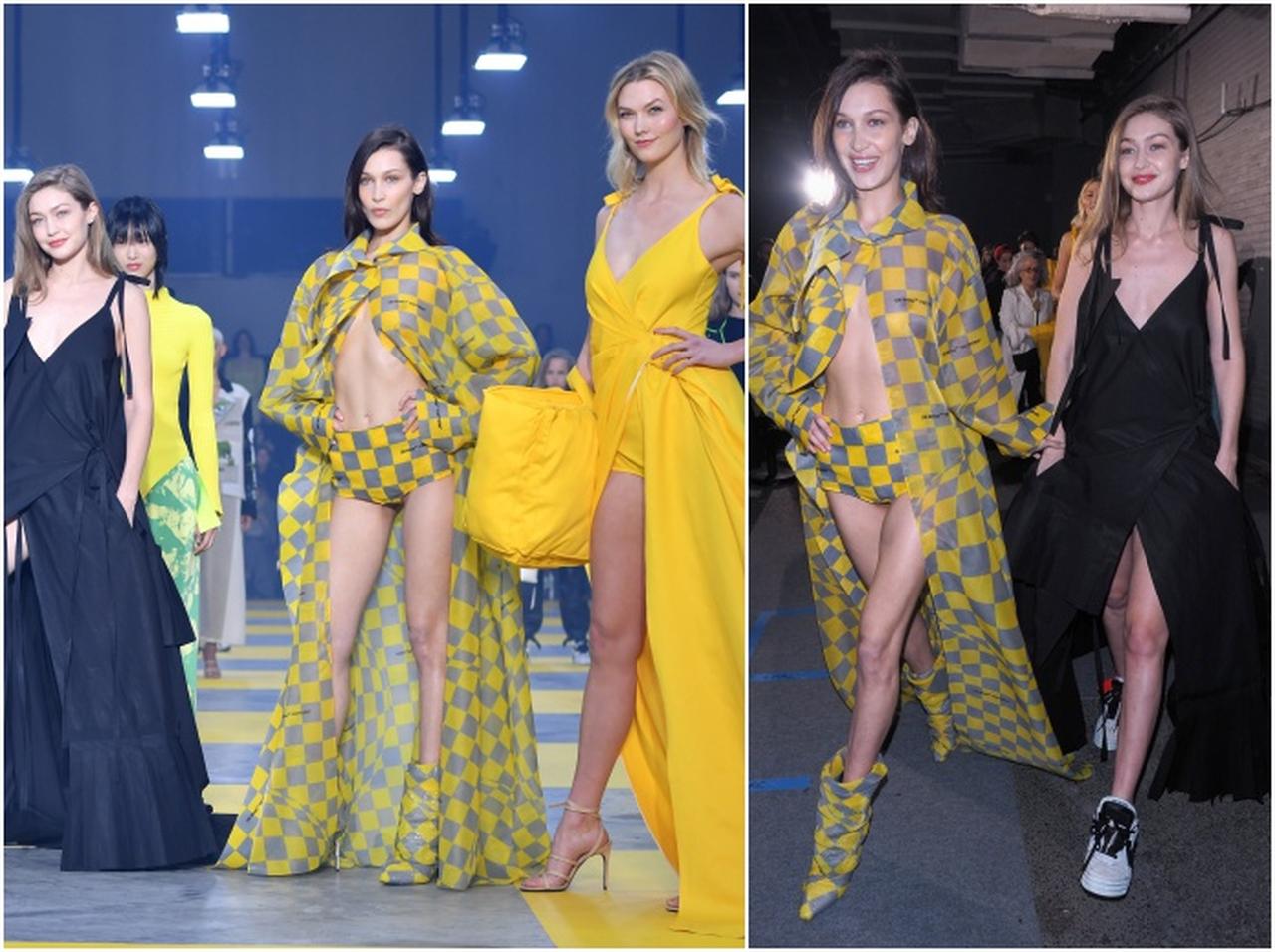 ジジ、ベラ、カーリーがオフ・ホワイトのショーに登場！舞台裏の豪華ショット入手