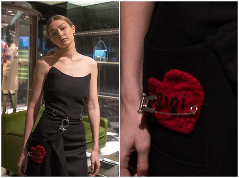 ジジ・ハディッド、手作り感満載の「毛糸のワッペン」は実はあの人が作っていた