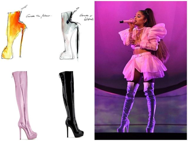 アリアナ・グランデがツアーでジュゼッペ・ザノッティのシューズ着用、デザイン画公開！