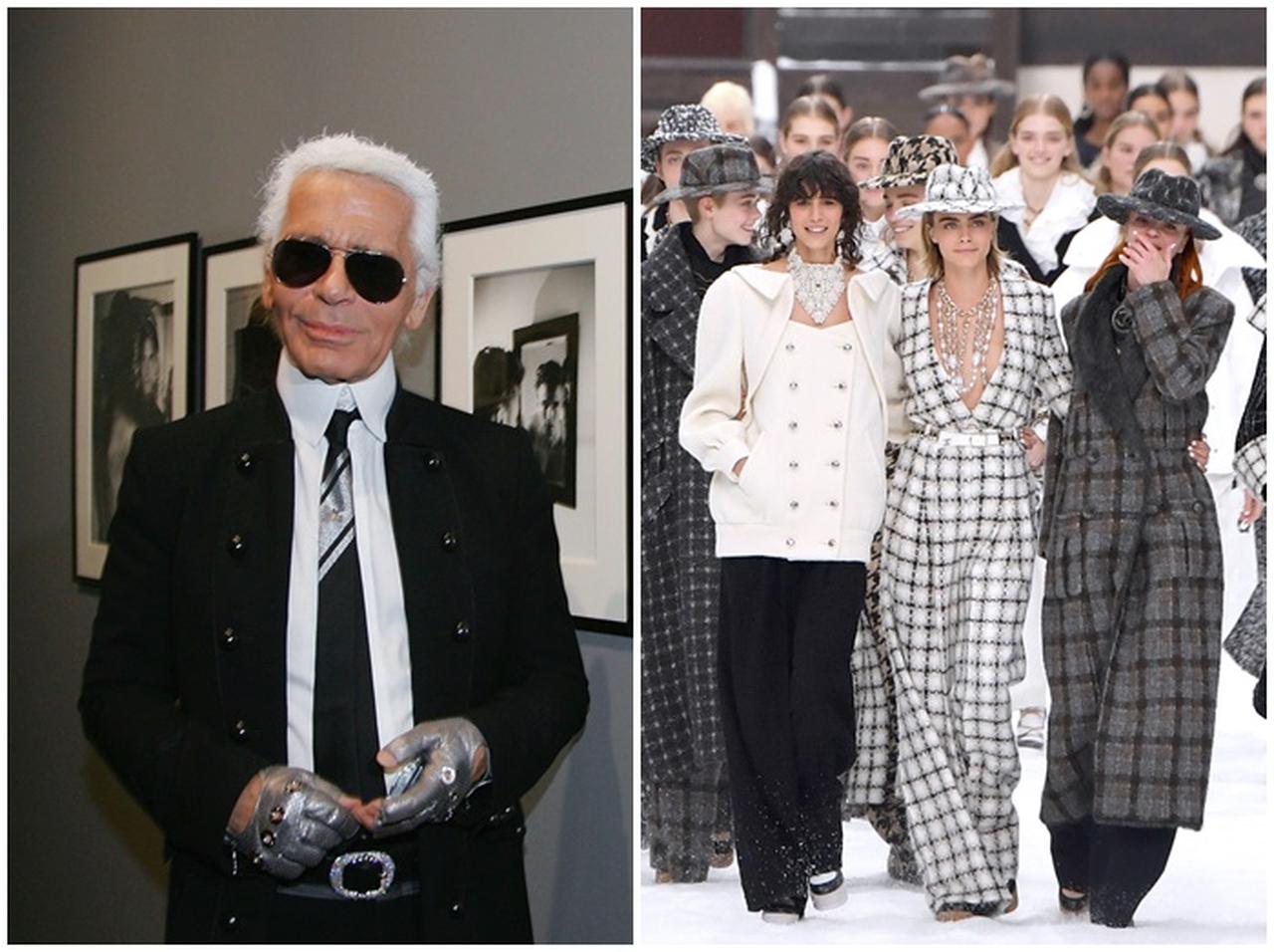 シャネルのショーでモデルたちが「黒リボン」で故カール・ラガーフェルドを追悼