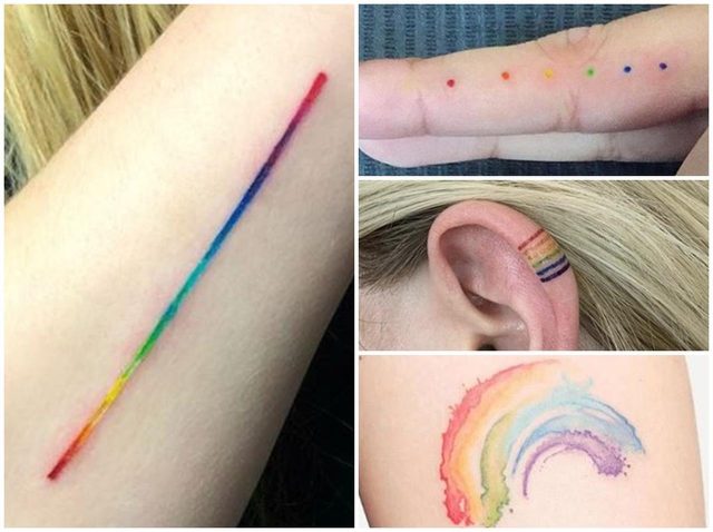 進化している「レインボータトゥー」がさりげなくてオシャレすぎる♡