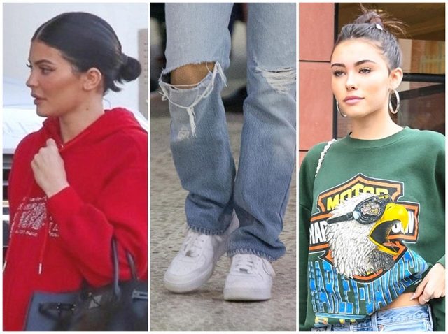 ナイキの白エアフォース1で春らしい抜け感を！人気セレブたちが愛用