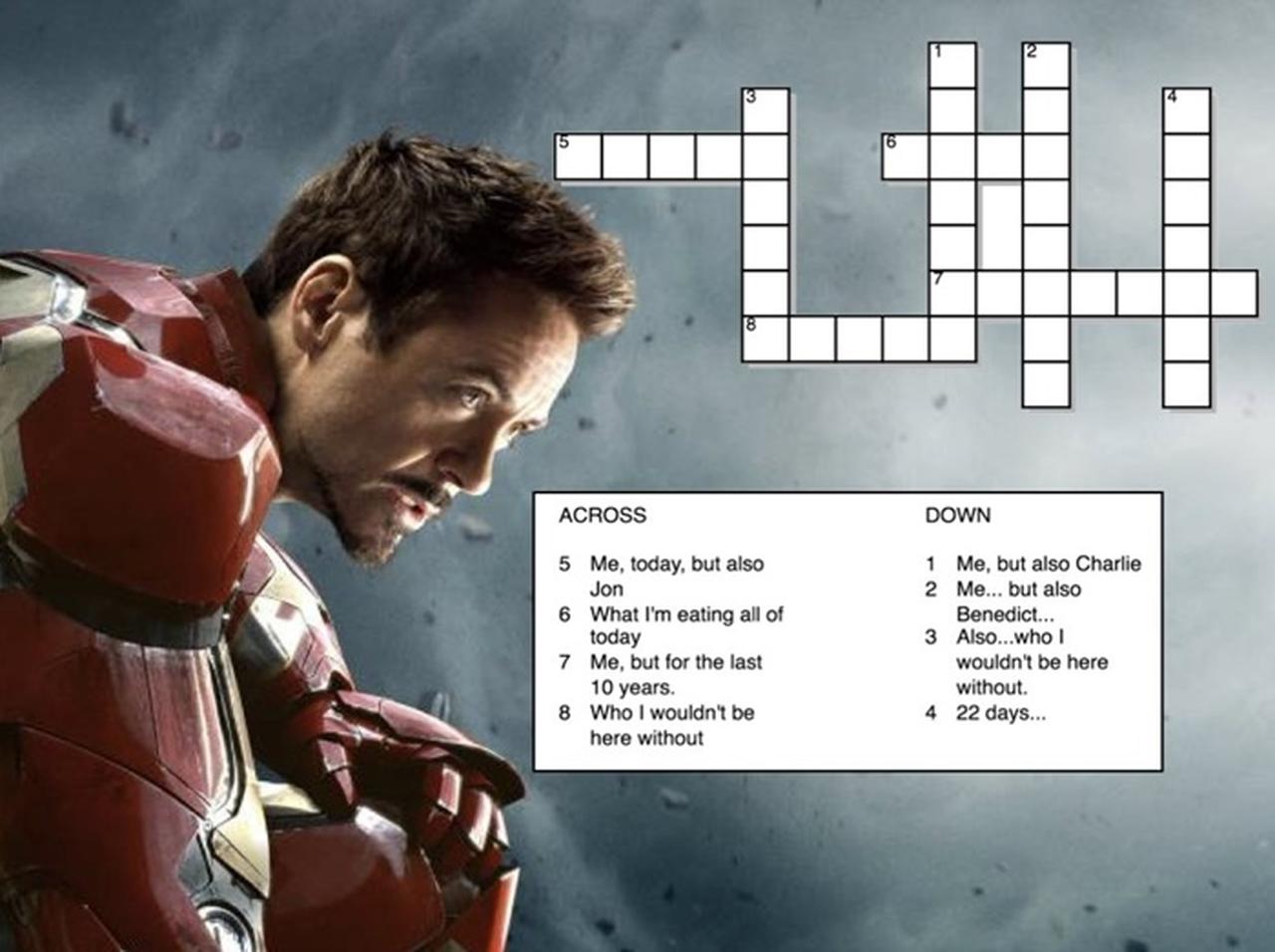 ロバート・ダウニー・Jr. の難易度高めな「クロスワードパズル」あなたは解ける?