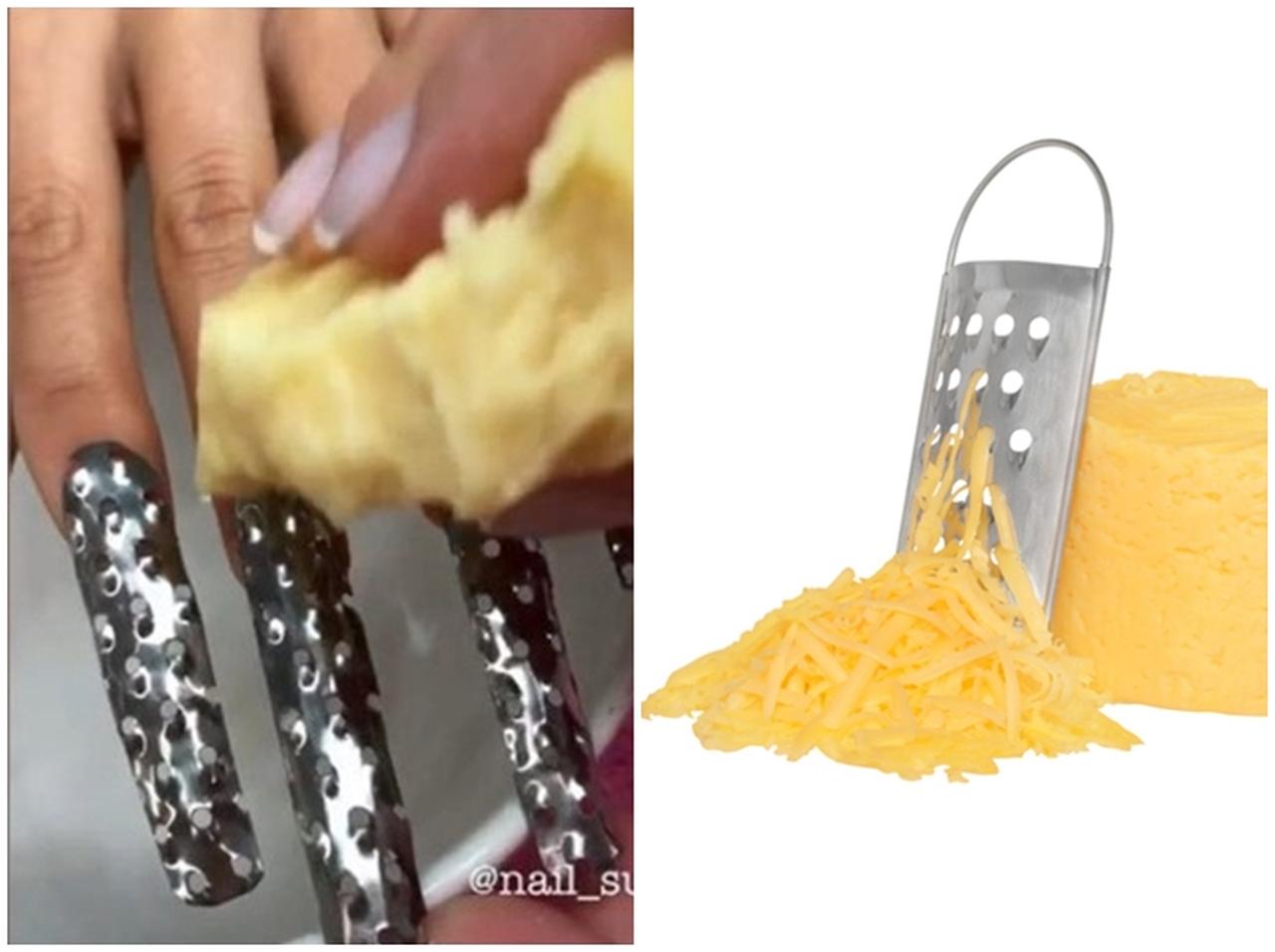 チーズ好きに朗報？「削り器」を兼ねたネイルがおしゃれの域を超えている