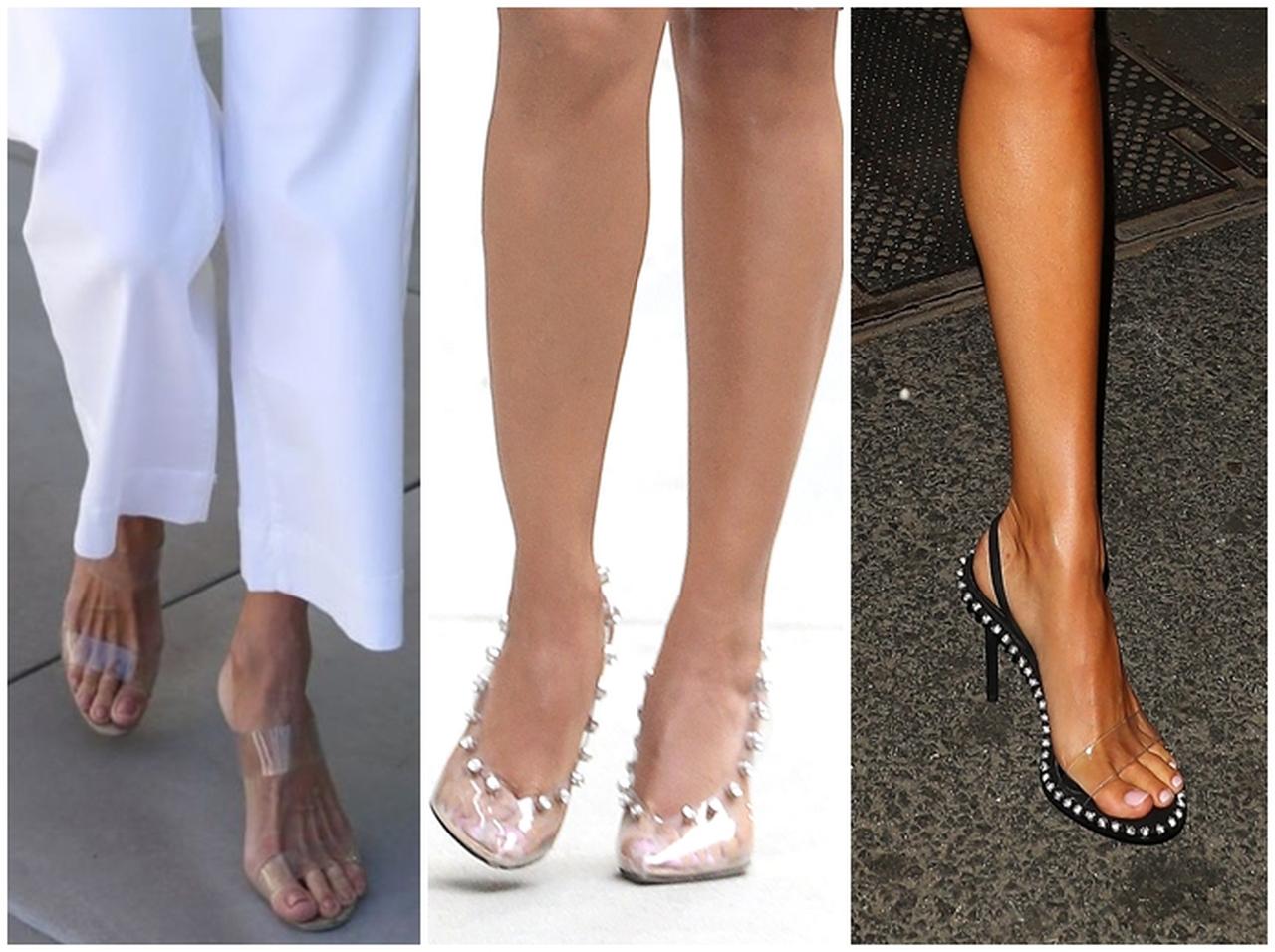 脚長効果バツグン!セレブに大人気なのは「クリアサンダル」