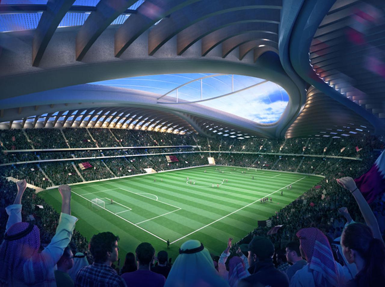 2022年カタールW杯、「女性器にしか見えない」と評されたスタジアムの全貌が公開
