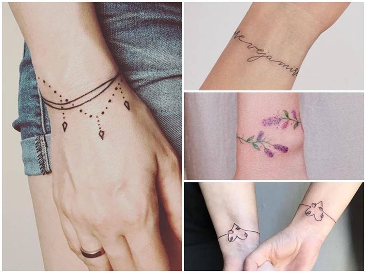 華奢なジュエリーを手首につけたような「ブレスレット・タトゥー」に注目!