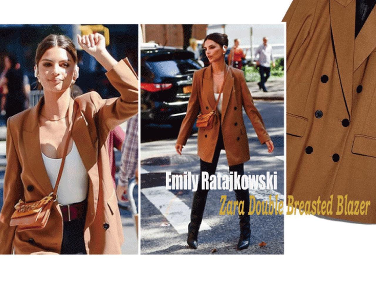 ザラの新作ジャケット、エミリー・ラタコウスキーの着こなし拝見