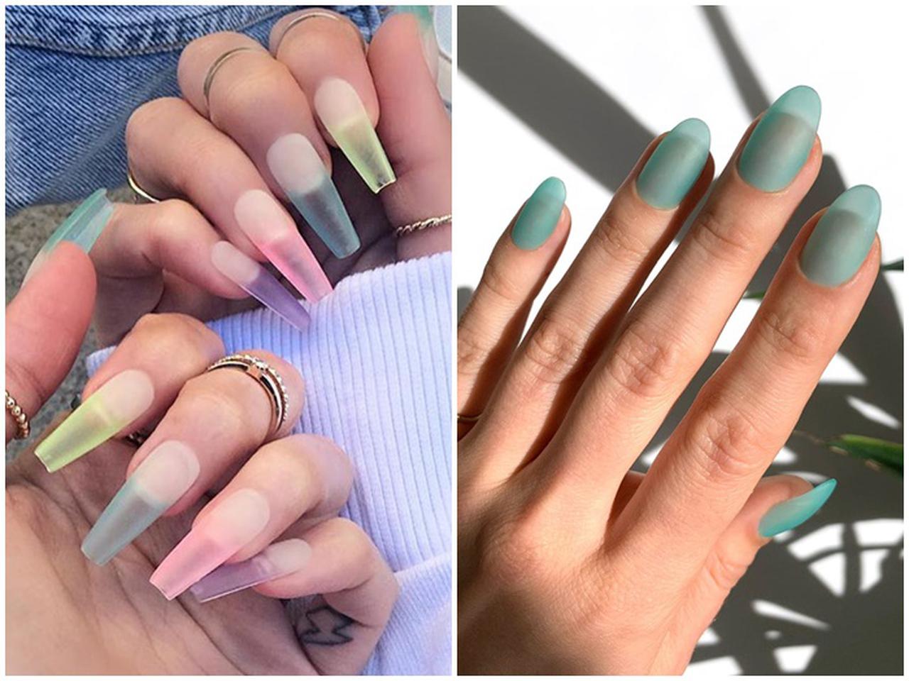 マットな透け感の「シーグラス・ネイル」がブームの予感♡