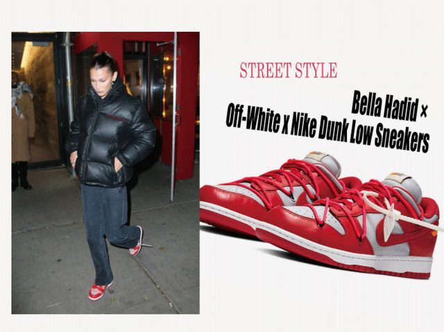 オフホワイト×ナイキの「ダンク ロー」、発売前にベラ・ハディッド着用！
