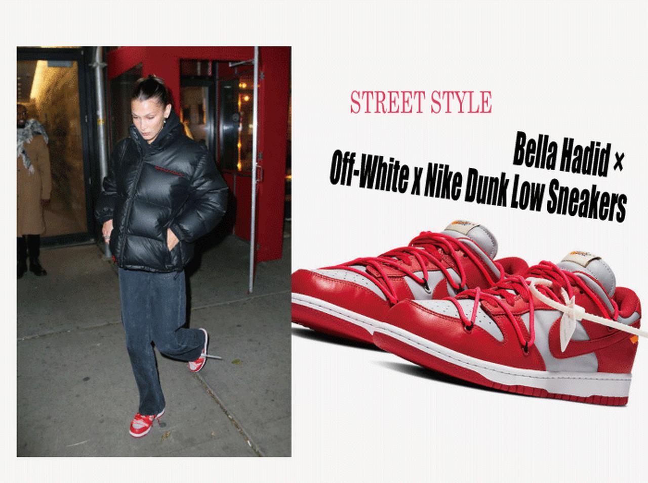 オフホワイト×ナイキの「ダンク ロー」、発売前にベラ・ハディッド着用！