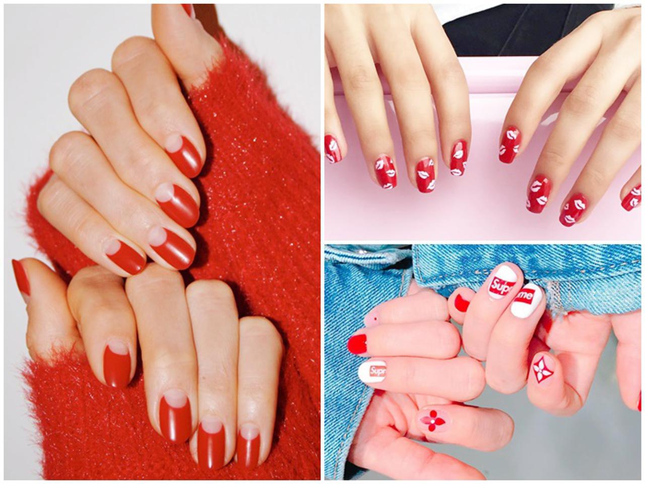 周りとかぶらない!オシャレな「赤ネイル」最新デザイン集