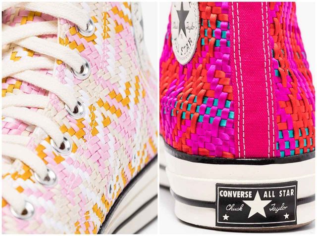 コンバース、多様性をイメージした「織物」風ハイカットスニーカー