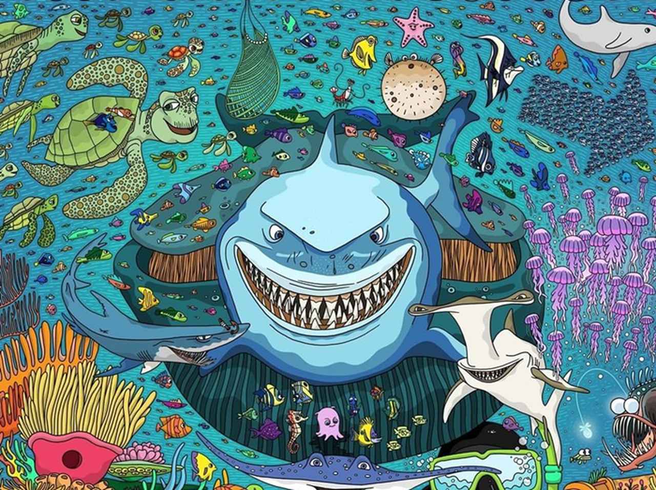 ピクサーより挑戦状!この絵の中のどこにニモがいるか分かる?