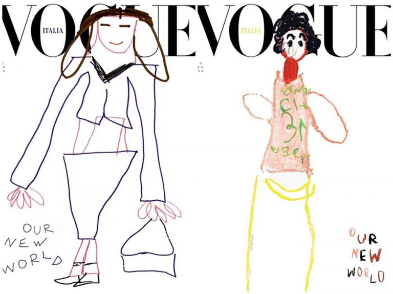 Vogueイタリア版が神対応！新型コロナで休校になった子供の絵を表紙に