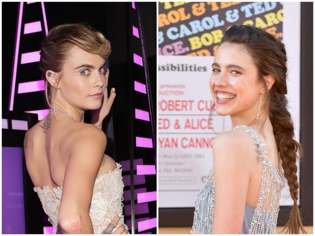 カーラ・デルヴィーニュ、『ワンハリ』のワキ毛美女とマスク越しにキス