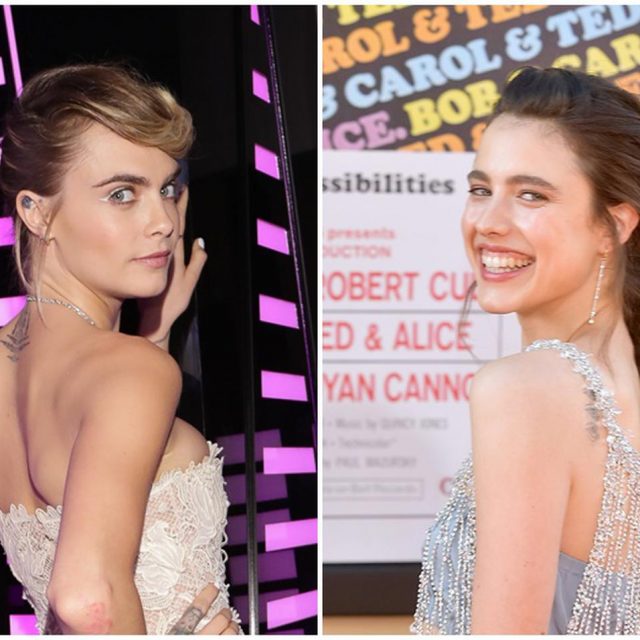 カーラ・デルヴィーニュ、『ワンハリ』のワキ毛美女とマスク越しにキス