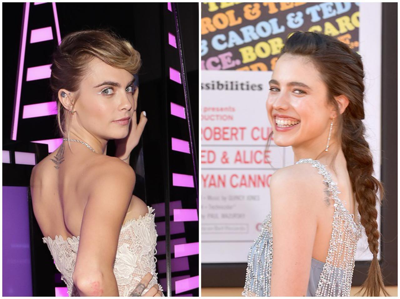 カーラ・デルヴィーニュ、『ワンハリ』のワキ毛美女とマスク越しにキス