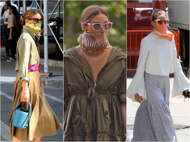 オリヴィア・パレルモのスカーフで彩るマスク・スタイル