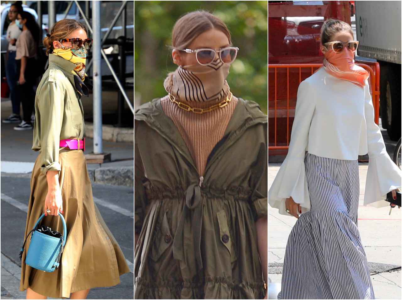 オリヴィア・パレルモのスカーフで彩るマスク・スタイル