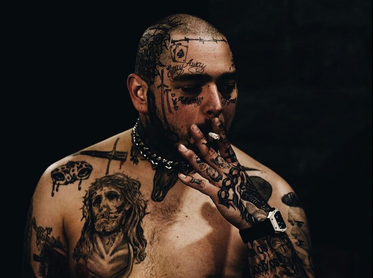 ポスト・マローン、頭皮全体を覆う「巨大タトゥー」がさらなる進化を遂げる