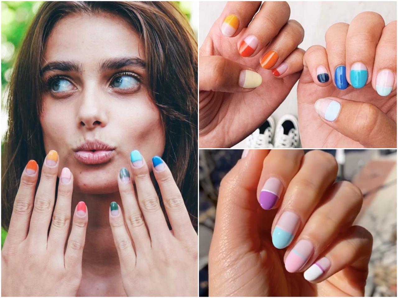 テイラー・ヒルも夢中♡「ハーフフレンチ・ネイル」は“色違い”がトレンド